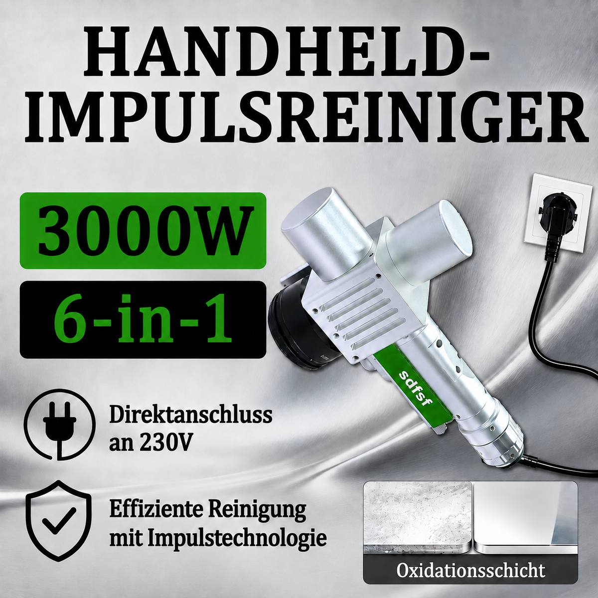 6-in-1 Profi-Impulsreiniger 3000W | Ohne Chemie für jede Steckdose