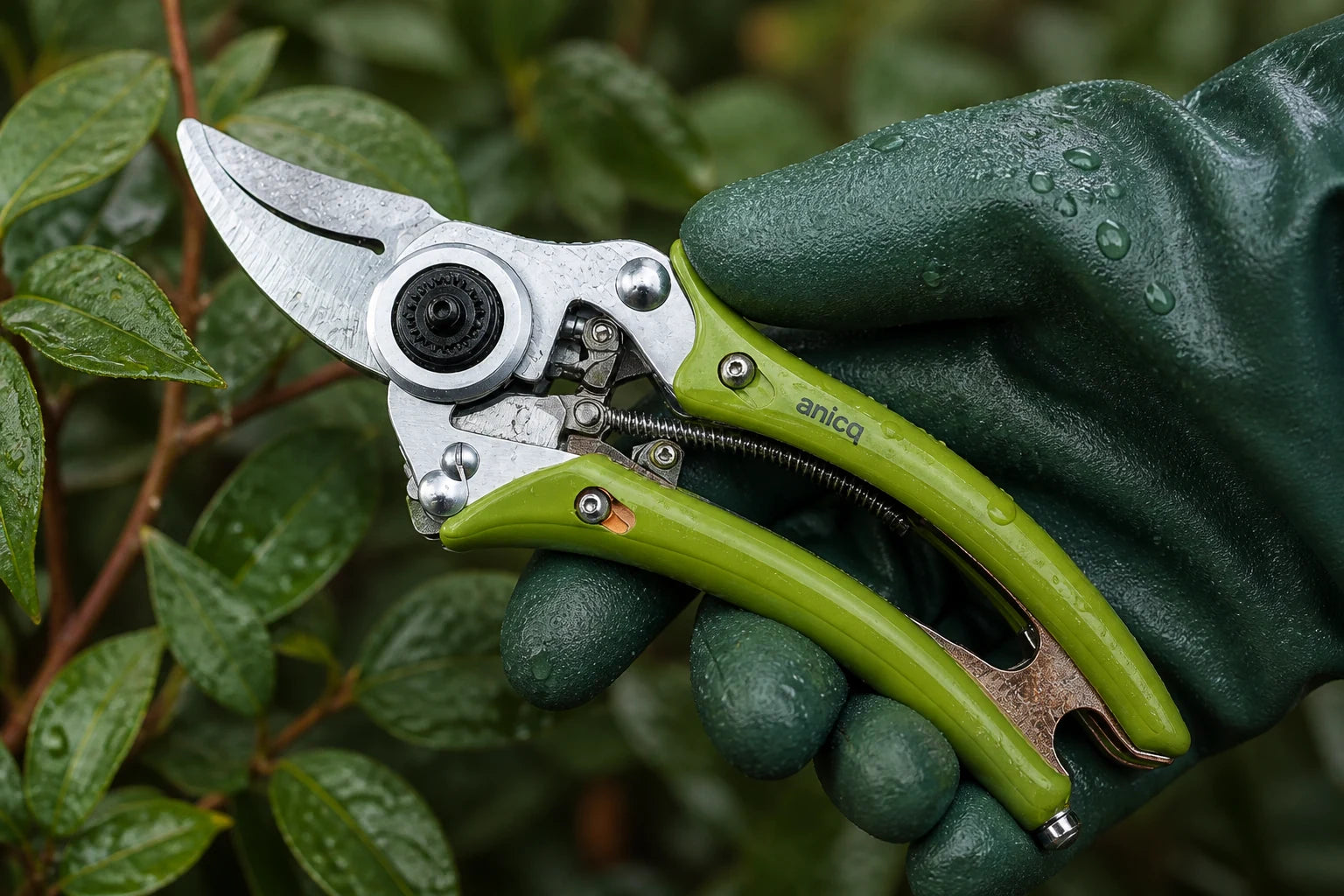 anicq Gartenschere in einem wasserdichten Gartenhandschuh